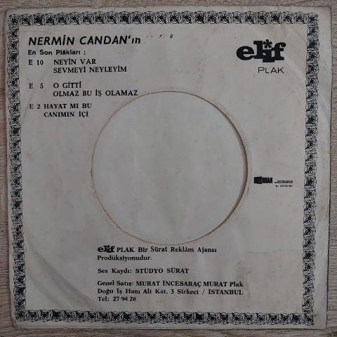 Nermin Candan – Dön Bana / Al Kollarına 45LİK PLAK