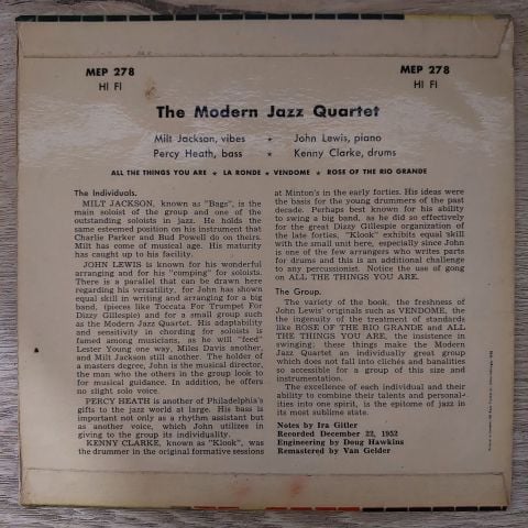The Modern Jazz Quartet – All The Things You Are 45LİK PLAK