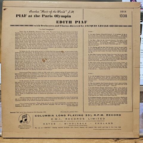 Edith Piaf – Piaf At The Paris Olympia LP PLAK