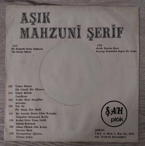 Aşık Mahzuni Şerif – Keder Dolu Elem Geldi / Halim Kalmadı 45LİK PLAK