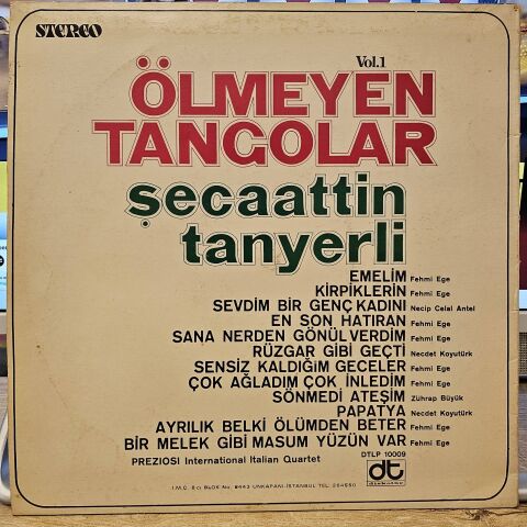 Şecaattin Tanyerli – Ölmeyen Tangolar LP PLAK