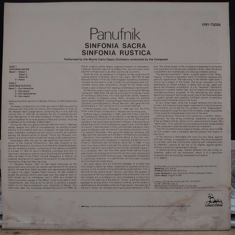 Panufnik* / Monte Carlo Opera Orchestra* – Sinfonia Sacra / Sinfonia Rustica LP PLAK