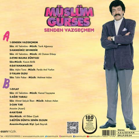 Müslüm Gürses - Senden Vazgeçmem LP PLAK