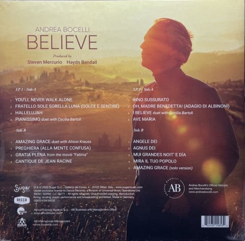 Andrea Bocelli – Believe LP PLAK