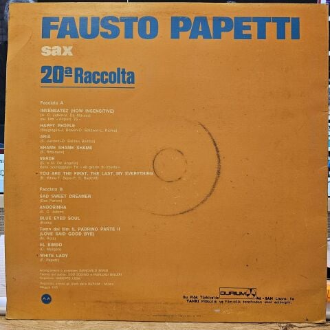 Fausto Papetti – 20a Raccolta LP PLAK