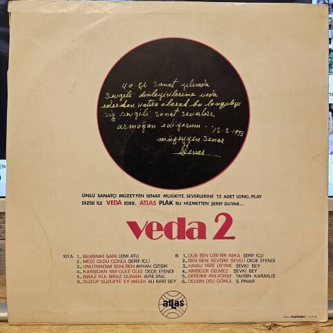 Müzeyyen Senar – Veda Armağanı 2  LP PLAK