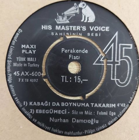 Nurhan Damcıoğlu – Nurhan Damcıoğlu 5 ŞARKILIK 45LİK PLAK