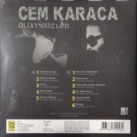 Cem Karaca – Ölümsüzler LP PLAK NUMARALI BASKI