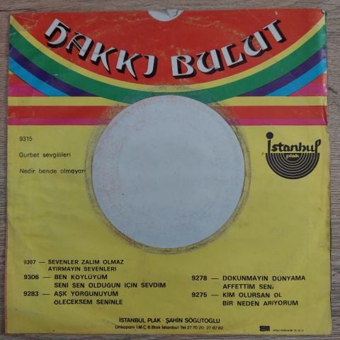 Hakkı Bulut – Gurbet Sevgilileri / Nedir Bende Olmayan 45LİK PLAK