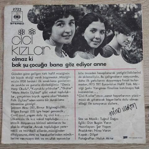 CİCİ KIZLAR OLMAZ Kİ 45LİK PLAK