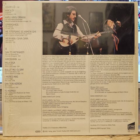 Maria Farantouri / Zülfü Livaneli – Ensemble LP PLAK