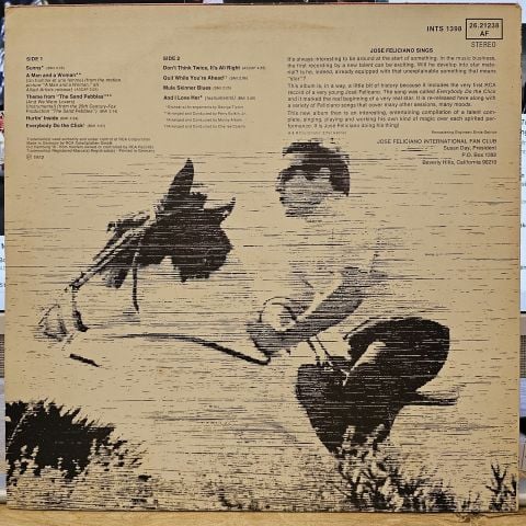 Jose Feliciano – Sings LP PLAK