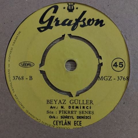 CEYLAN ECE - BEYAZ GÜLLER 45LİK PLAK