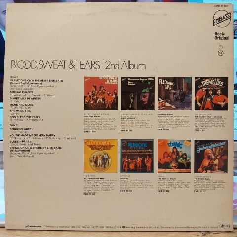 Blood, Sweat & Tears – 2nd Album LP PLAK