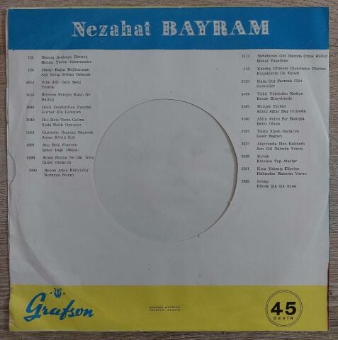 Nezahat Bayram – Ana Beni Eversene 45LİK PLAK