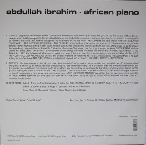 Abdullah Ibrahim – African Piano LP PLAK