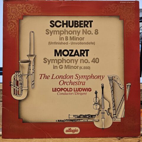 Franz Schubert, Wolfgang Amadeus Mozart, Leopold Ludwig, London Symphony Orchestra – Symphony No. 8 In B Minor , Symphony No. 40 LP PLAK