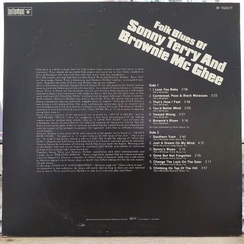 Sonny Terry & Brownie McGhee – Folk Blues Of Sonny Terry & Brownie McGhee LP PLAK