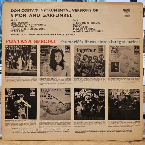 Don Costa – Don Costa's Instrumental Versions Of Simon And Garfunkel LP PLAK