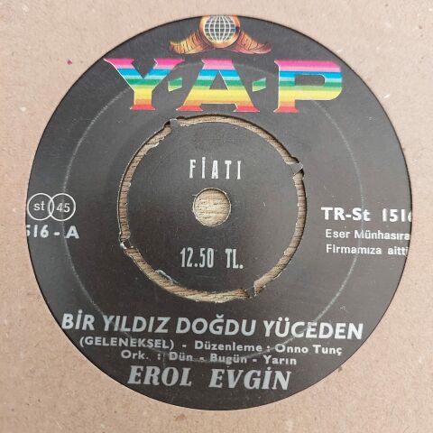 EROL EVGİN - KOŞ GEL DESEM KOLLARIMA45LİK PLAK