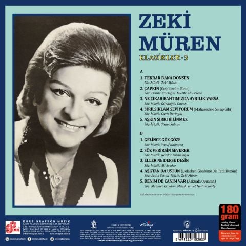 Zeki Müren - Klasikler 3 (Dünden Bugüne 11) LP PLAK