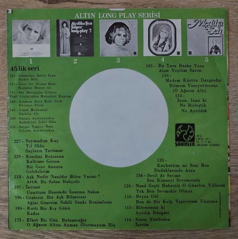 Mediha Şen - Saymadım Kaç Yıl Oldu / Saçların Tarümar 45LİK PLAK