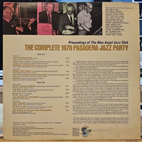 The Blue Angel Jazz Club – The Complete 1970 Pasadena Jazz Party LP PLAK