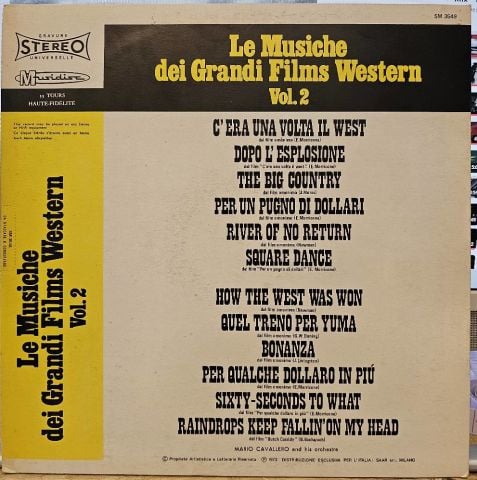 Mario Cavallero And His Orchestra – Le Musiche Dei Grandi Film Western Vol. 2 LP PLAK