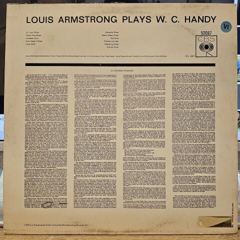 Louis Armstrong – Louis Armstrong Plays W. C. Handy LP PLAK