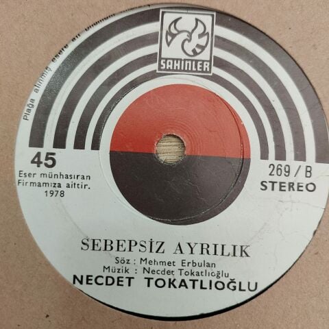 NECDET TOKATLIOĞLU - SEBEPSİZ AYRILIK 45LİK PLAK