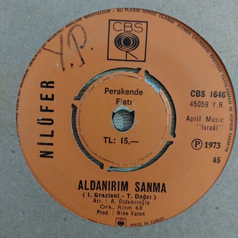 Nilüfer – Göreceksin Kendini / Aldanırım Sanma 45LİK PLAK