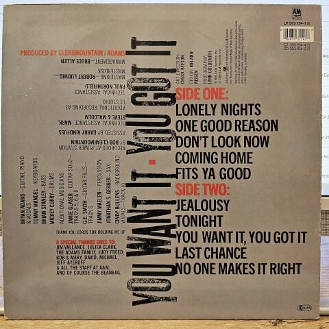 Bryan Adams – You Want It, You Got It LP PLAK