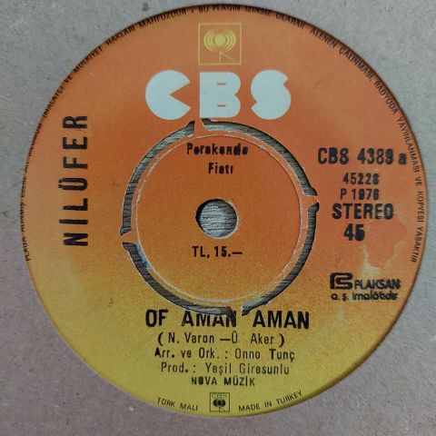 Nilüfer – Of Aman Aman / Kaderime Kaderime 45LİK PLAK