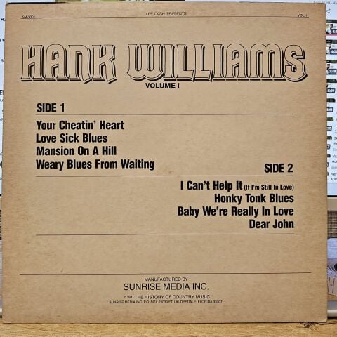 Hank Williams – History Of Country Music Volume I LP PLAK