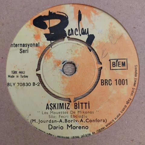 DARİO MORENO - HER AKŞAM SARHOŞ 45LİK PLAK