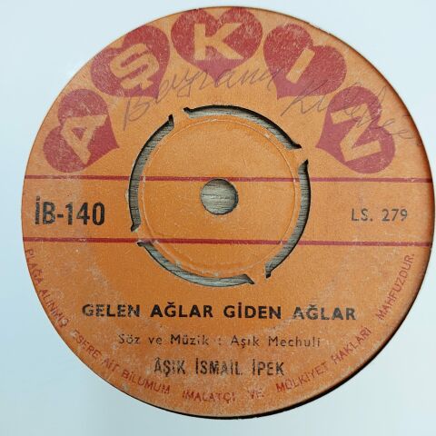 AŞIK İSMAİL İPEK - GELEN AĞLAR GİDEN AĞLAR 45LİK PLAK