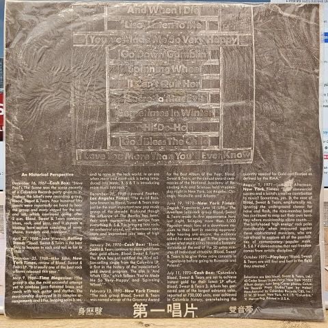 Blood, Sweat & Tears – Blood, Sweat & Tears Greatest Hits LP PLAK