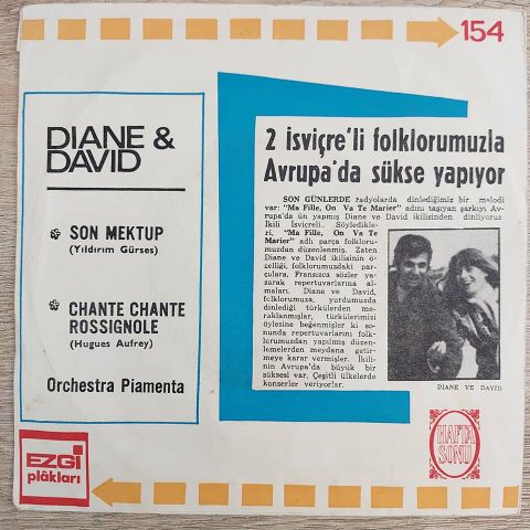 DIANE DAVID - SON MEKTUP 45LİK PLAK