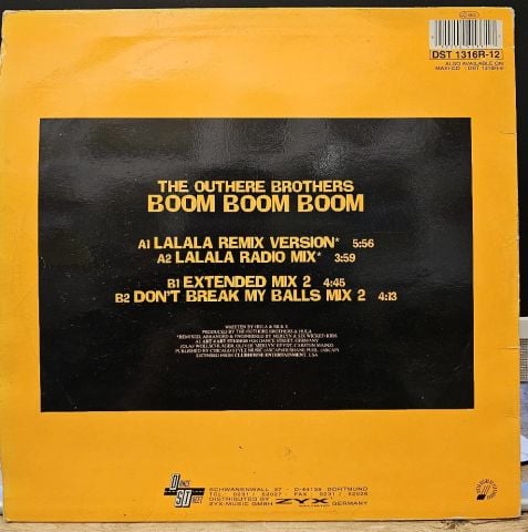 The Outhere Brothers – Boom Boom Boom (Remixes + Original UK Charts Version) LP PLAK