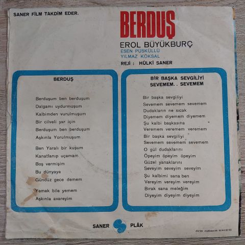 EROL BÜYÜKBURÇ - BİR BAŞKA SEVGİLİYİ SEVEMEM SEVEMEM 45LİK PLAK
