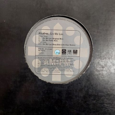 Alcatraz – Giv Me Luv (Original / Deep Dish Mixes) 1/2 LP PLAK