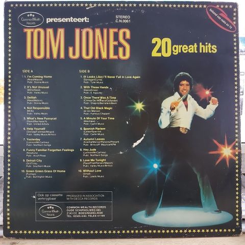 Tom Jones – 20 Great Hits LP PLAK