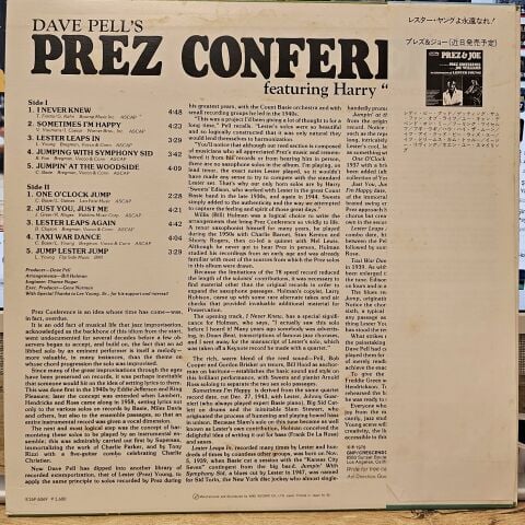 Dave Pell Featuring Harry Edison – Dave Pell's Prez Conference LP PLAK