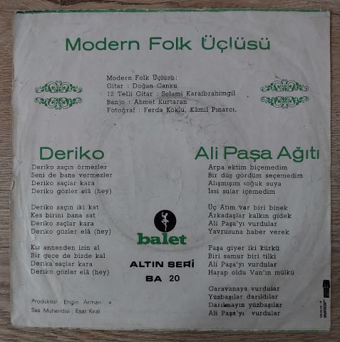 MODERN FOLK ÜÇLÜSÜ - DERİKO 45LİK PLAK