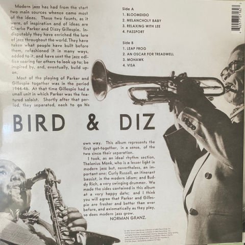 Charlie Parker And Dizzy Gillespie – Bird And Diz LP PLAK
