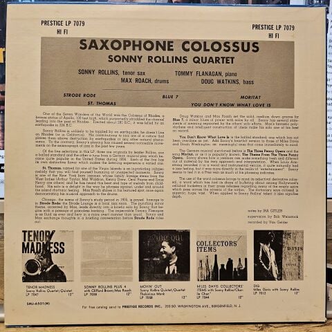 Sonny Rollins – Saxophone Colossus LP PLAK