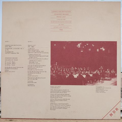 Ludwig van Beethoven, Johannes Brahms, Franz Liszt, Aldo Ceccato – NDR Live Concerto 1986, Promo LP PLAK