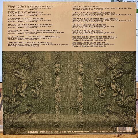 Blind Willie Johnson – If I Had My Way, I'd Tear The Building Down LP PLAK