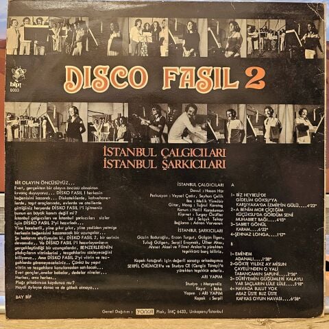 İstanbul Çalgıcıları / İstanbul Şarkıcıları – Disco Fasıl 2 LP PLAK