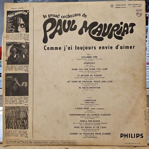 Le Grand Orchestre De Paul Mauriat – Comme J'ai Toujours Envie D'aimer LP PLAK